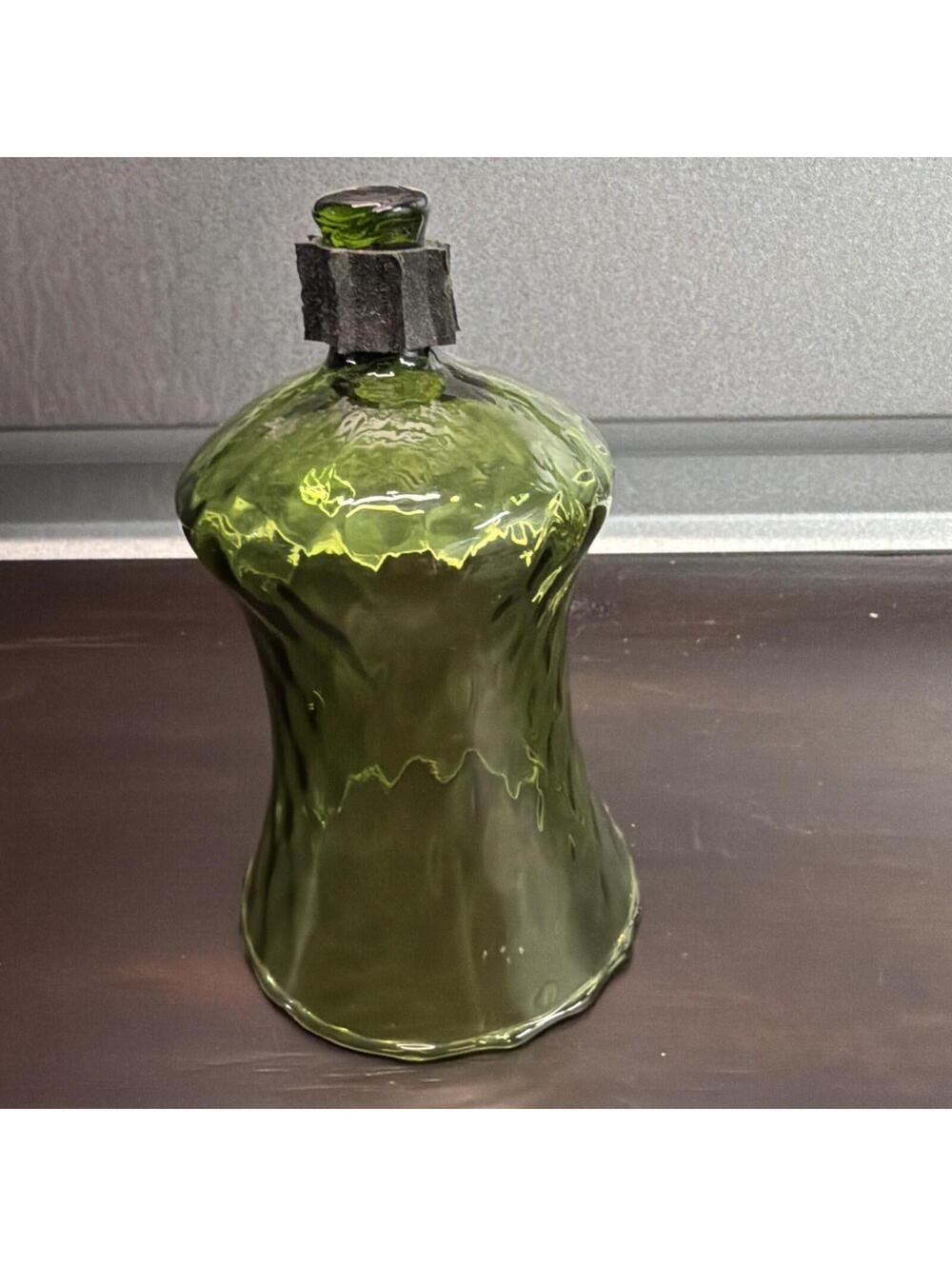 1 VTG  Homco Peg Votive Cups Glass Candle Holders Green Avocado *